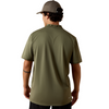 ARIAT LOGO FITTED DEEP LICHEN GREEN - MENS POLO  - 10073582
