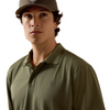ARIAT LOGO FITTED DEEP LICHEN GREEN - MENS POLO  - 10073582