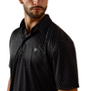ARIAT BLACK MINI STAR PRINT - MENS POLO  - 10073472