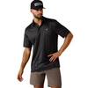 ARIAT BLACK MINI STAR PRINT - MENS POLO  - 10073472