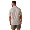 ARIAT TAUPE GREY SOUTHWEST GEO PRINT - MENS POLO  - 10073469