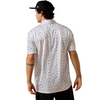 ARIAT WHITE WESTERN TOSS PRINT - MENS POLO  - 10073470