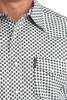 CINCH WHITE GEOMETRIC MODERN PRINT - MENS SHIRT  - MTW1303106