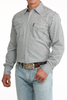 CINCH WHITE GEOMETRIC MODERN PRINT - MENS SHIRT  - MTW1303106