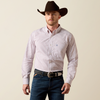 ARIAT BRAD FITTED WHITE GEO PRINT - MENS SHIRT  - 10073532