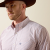 ARIAT BRAD FITTED WHITE GEO PRINT - MENS SHIRT  - 10073532
