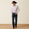 ARIAT BRAD FITTED WHITE GEO PRINT - MENS SHIRT  - 10073532
