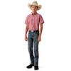 ARIAT PRO BOBBY HIBISCUS RED STRIPE - KIDS BOYS SHIRT - 10073638