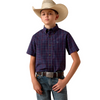ARIAT PRO BERNARD BLUE CHECK PRINT - KIDS BOYS SHIRT - 10073639