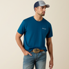ARIAT LIQUID STAMP FLAG SAILOR BLUE - MENS TEE  - 10062952