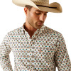 ARIAT JUDAS FITTED BLUE PRINT - MENS SHIRT  - 10054744