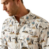 ARIAT GUNDER CLASSIC OFF WHITE PRINT - MENS SHIRT  - 10054644