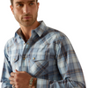 ARIAT HUNTER LIGHT BLUE RETRO PLAID - MENS SHIRT  - 10054713