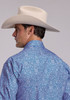STETSON BLUE SCROLL PRINT - MENS SHIRT  - 11-001-0425-4028 BU