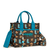 WRANGLER RODEO ICONS CANVAS TOTE COFFEE - LADIES PURSES  - WG524-8120SCF
