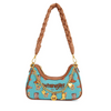 WRANGLER BRAIDED HANDLE TURQUOISE PRINT - LADIES PURSES  - WG524-8182TQ