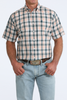 CINCH GREEN/CORAL PLAID PRINT - MENS SHIRT  - MTW1111525