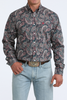 CINCH TEAL PAISLEY PRINT - MENS SHIRT  - MTW1106101