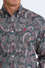 CINCH TEAL PAISLEY PRINT - MENS SHIRT  - MTW1106101