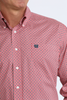 CINCH PINK GEOMETRIC PRINT - MENS SHIRT  - MTW1106100