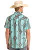 ROCK & ROLL TEK RIPSTOP BLUE AZTEC PRINT - MENS SHIRT  - BMN3S08682