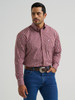WRANGLER RELAX FIT BURGANDY PLAID - MENS SHIRT  - 112381629