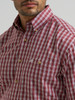WRANGLER RELAX FIT BURGANDY PLAID - MENS SHIRT  - 112381629