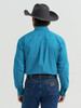 WRANGLER GEORGE STRAIT TEAL GEO PRINT - MENS SHIRT  - 112381971
