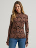 WRANGLER MOCK NECK FLORAL BLACK - LADIES SHIRT  - 112382532