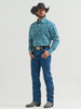 WRANGLER GEORGE STRAIT TEAL FLORAL - MENS SHIRT  - 112381969