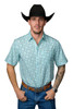 FERREL THE WESLEY TEAL PRINT - MENS SHIRT  - FBS1026107