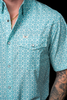 FERREL THE PIERCE BLUE GEO PRINT - MENS SHIRT  - FPS1026112