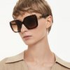 SWAROVSKI HAVANA SQUARE 3 YELLOW STONES - SUNGLASS SWAROVSKI  - 6049100274
