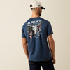 ARIAT LONGHORN PATRIOT BLUE - MENS TEE  - 10080248