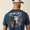 ARIAT LONGHORN PATRIOT BLUE - MENS TEE  - 10080248