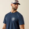ARIAT LONGHORN PATRIOT BLUE - MENS TEE  - 10080248