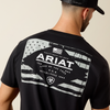 ARIAT LOCKUP FLAG PAINTED BLACK - MENS TEE  - 10080247