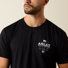ARIAT LOCKUP FLAG PAINTED BLACK - MENS TEE  - 10080247