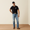 ARIAT LOCKUP FLAG PAINTED BLACK - MENS TEE  - 10080247