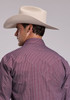STETSON WINE DIAMOND GEO PRINT - MENS SHIRT  - 11-001-0425-4031WI