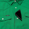 PONCHO  GREEN PERFORMANCE NYLON SNAP - MENS SHIRT WESTERN SNAPS - THE AMEN