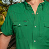 PONCHO  GREEN PERFORMANCE NYLON SNAP - MENS SHIRT WESTERN SNAPS - THE AMEN