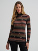 WRANGLER PUNCHY MOCK NECK BROWN - LADIES SHIRT  - 112382649
