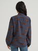 WRANGLER DRAPEY SLEEVE HORSE BLUE PRINT - LADIES SHIRT  - 112382747