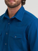 WRANGLER BROADCLOTH SOLID BLUE SNAP - MENS SHIRT  - 112382004