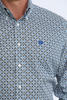 CINCH LIGHT BLUE GEOMETRIC PRINT - MENS SHIRT  - MTW1106123