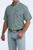 CINCH GREEN GEOMETRIC PRINT - MENS SHIRT  - MTW1111528