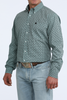 CINCH GREEN LS PRINT - MENS SHIRT  - MTW1106112