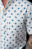FERREL THE BEAU WHITE/BLUE PRINT - MENS SHIRT  - FBS1026109