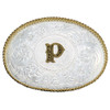 MONTANA SILVERSMITHS INITIAL P SILVER  TWO TONED - ACC BUCKLE  - 700P